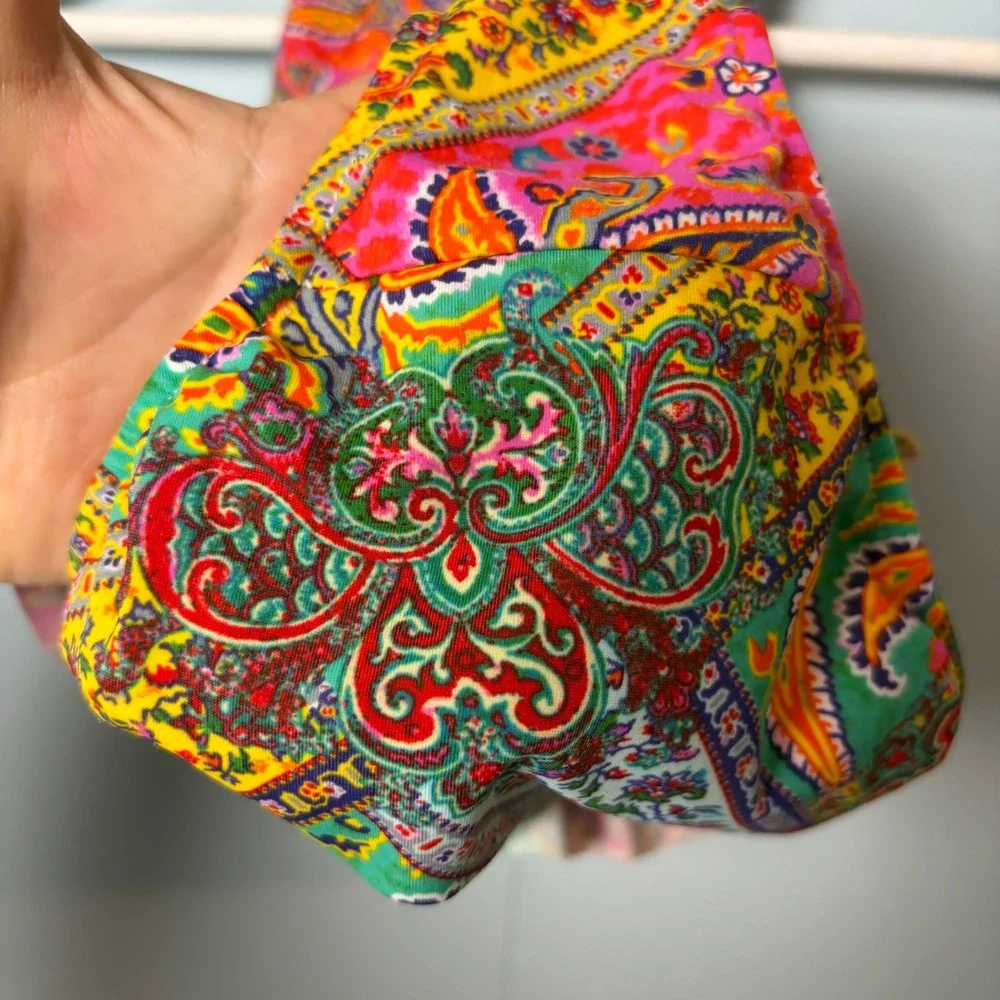 Ralph Lauren Toddler Girls Paisley Patchwork Ruffle One Piece Swimsuit 24M Multi